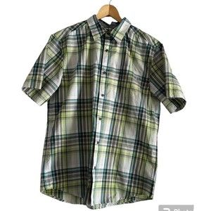 Marmot Elridge Men's Button Up Shirt Size Large Green Plaid Short Sleeve